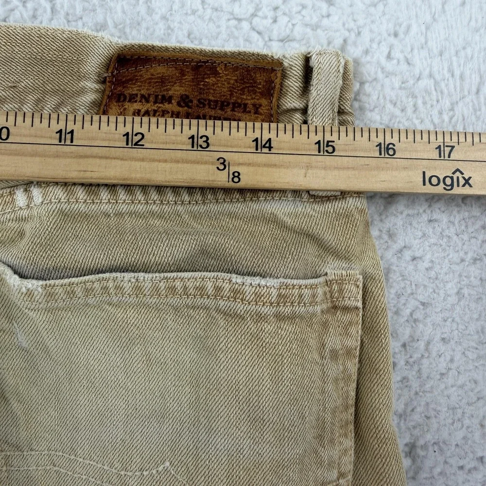 Denim & Supply Ralph Lauren Men's Slim Straight Jeans in Olive/Tan